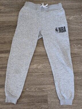 NBA Gray Jogger Sweatpants Men’s Medium Athletic Lounge Logo Pants